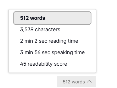 screenshot of readability score on grammerly